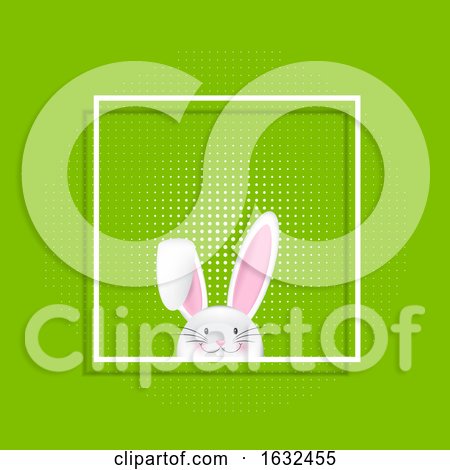 Easter Bunny in White Frame by KJ Pargeter