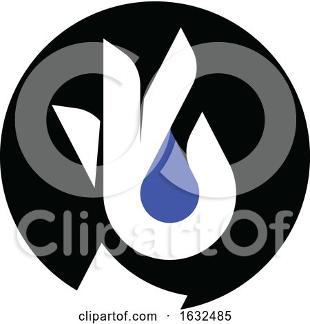Elegant Vector Logo Mark Template or Icon of Blue Drop in Hand by elena