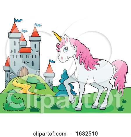 Fairy Tale Castle and Unicorn by visekart