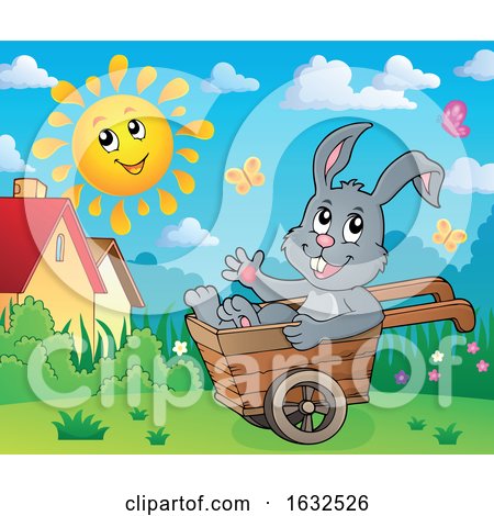 Bunny Rabbit in a Wheelbarrow by visekart