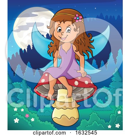 Fairy Sitting on a Mushroom by visekart