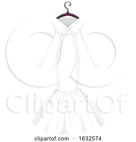 White Wedding Dress on a Hanger by Vector Tradition SM