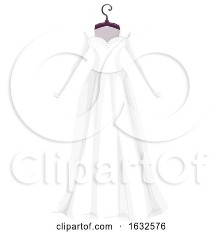 White Wedding Dress on a Hanger by Vector Tradition SM