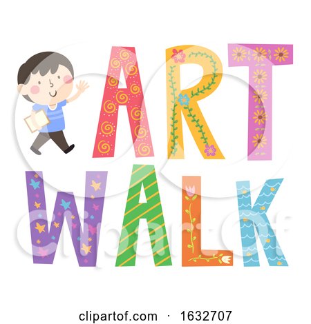 Kid Boy Art Walk Lettering Illustration by BNP Design Studio
