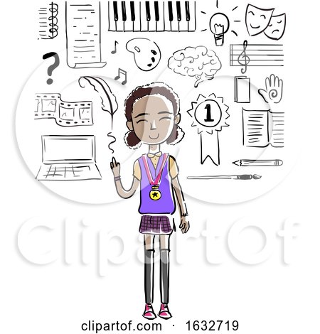 Kid Girl Sketch Humanities Focus Illustration by BNP Design Studio