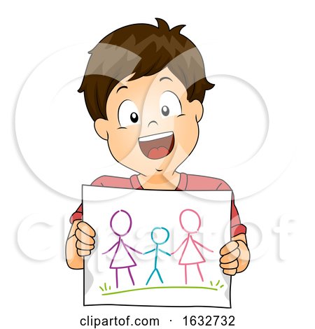 Kid Boy Draw Lesbian Family Illustration by BNP Design Studio