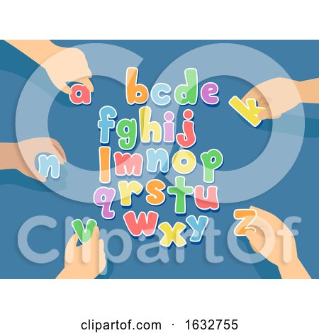 Hands Kids Movable Letters Alphabet Illustration by BNP Design Studio