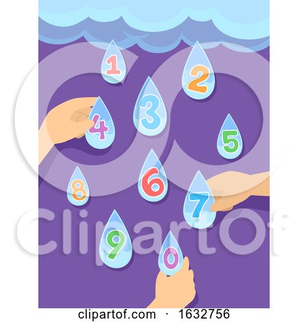 Hands Kids Preschool Rain Weather Numbers by BNP Design Studio