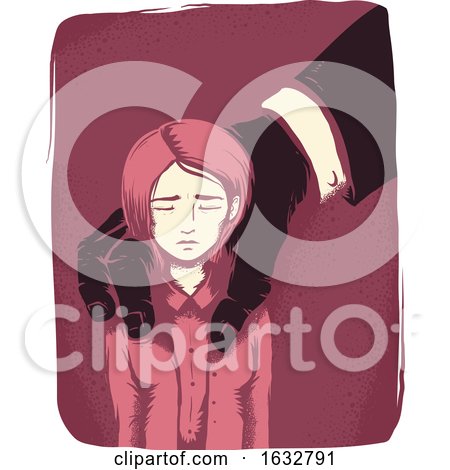 Girl Sexual Harassment Hand Hold Illustration by BNP Design Studio
