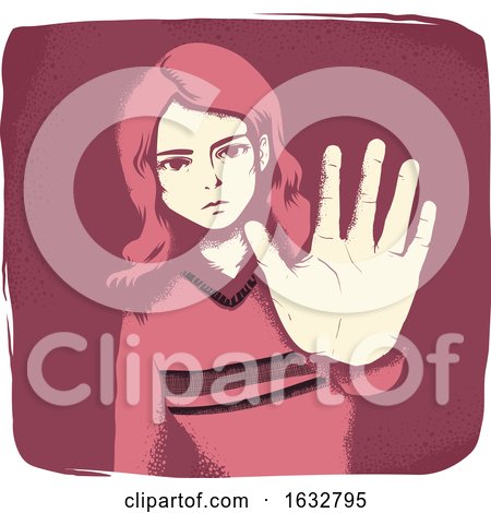 Girl Hand Stop Sign Illustration by BNP Design Studio