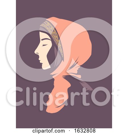 Girl Stencil Hijab Muslim Illustration by BNP Design Studio
