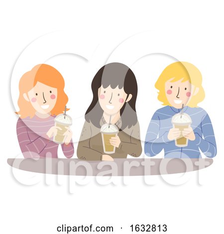 Girls Drink Talk Frappe Illustration by BNP Design Studio
