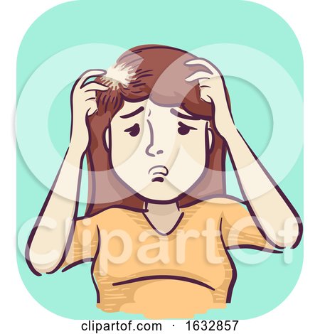 Girl Hair Loss Symptom Illustration by BNP Design Studio