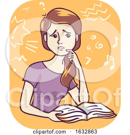 Girl Cant Concentrate Illustration by BNP Design Studio