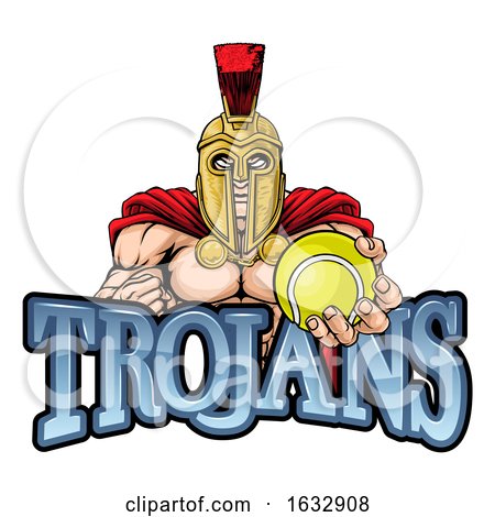 Trojan Spartan Tennis Sports Mascot by AtStockIllustration