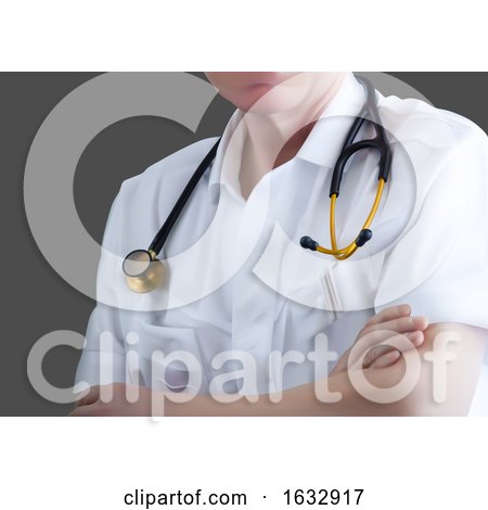 3d Doctor with a Stethoscope Around His Neck by dero