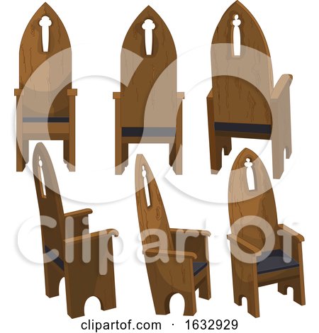 Medieval Chair at Different Angles by Pushkin