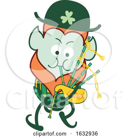 St Patricks Day Leprechaun Playing Bagpipes by Zooco
