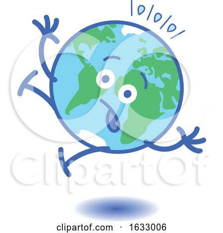 Earth Globe Character Falling by Zooco