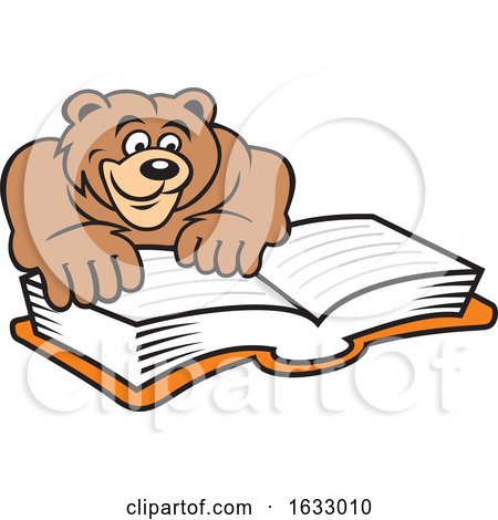 Cartoon Bear Reading a Book by Johnny Sajem