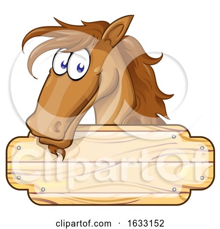 Brown Horse over a Wood Sign by Domenico Condello