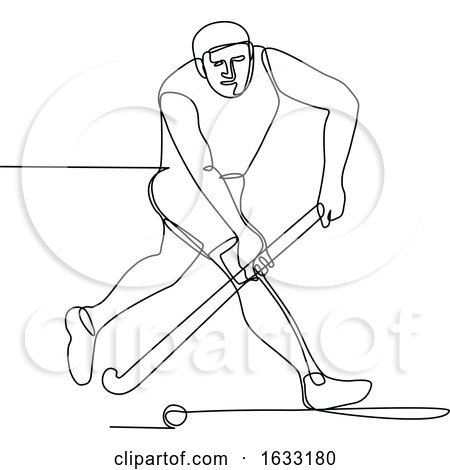 Field Hockey Player Continuous Line by patrimonio