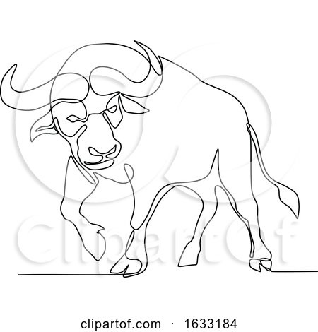 African Buffalo Continuous Line by patrimonio