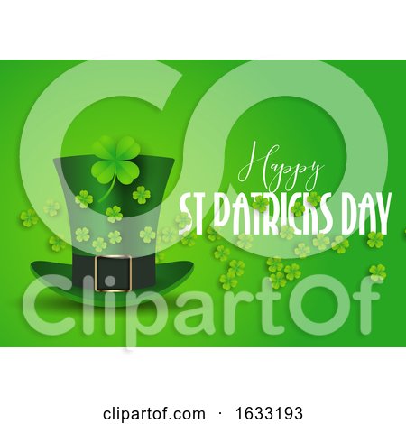 St Patrick's Day Background with Top Hat and Shamrock by KJ Pargeter
