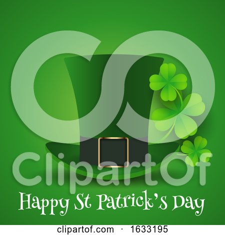 St Patricks Day Background with Top Hat and Shamrock by KJ Pargeter