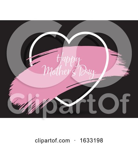 Mother's Day Background with Grunge Paint Stroke in Heart by KJ Pargeter