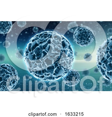 3D Medical Background with Virus Cells by KJ Pargeter