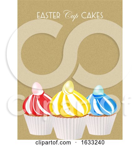 Easter Cup Cakes with Eggs and Text on Textured Background by elaineitalia