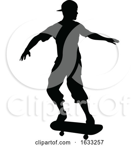 Silhouette Skater Skateboarder by AtStockIllustration