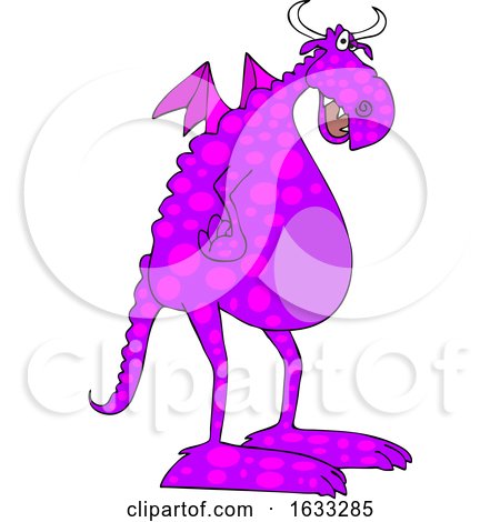 Cartoon Spotted Purple Dragon by djart