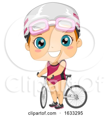 Kid Girl Triathlon Bicycle Illustration by BNP Design Studio