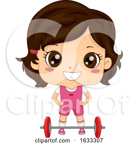 Kid Girl Weightlifter Illustration by BNP Design Studio