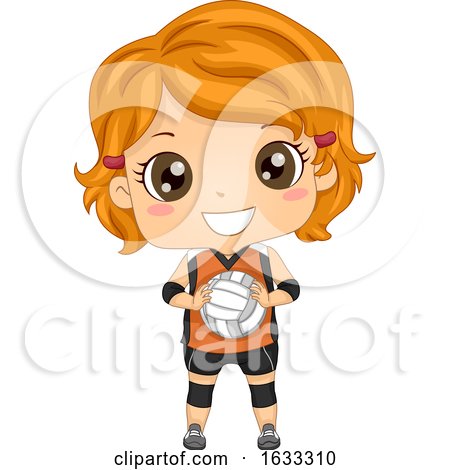 Kid Girl Volleyball Illustration by BNP Design Studio