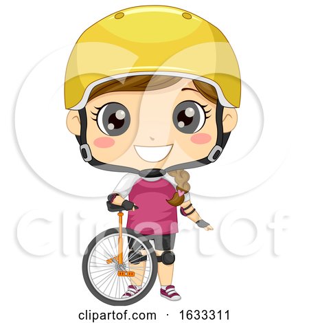 Kid Girl Unicycle Illustration by BNP Design Studio