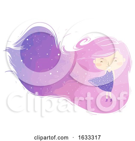 Kid Girl Dreamy Hair Background Illustration by BNP Design Studio