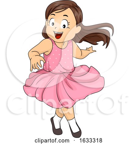 Kid Girl Dance Twirling Illustration by BNP Design Studio
