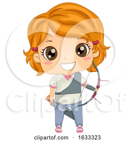 Kid Girl Archery Illustration by BNP Design Studio