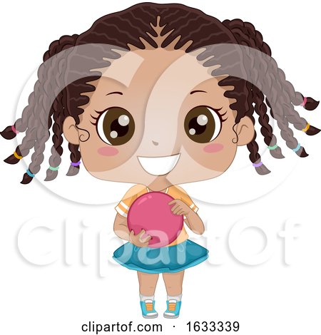Kid Girl Black Bowling Illustration by BNP Design Studio