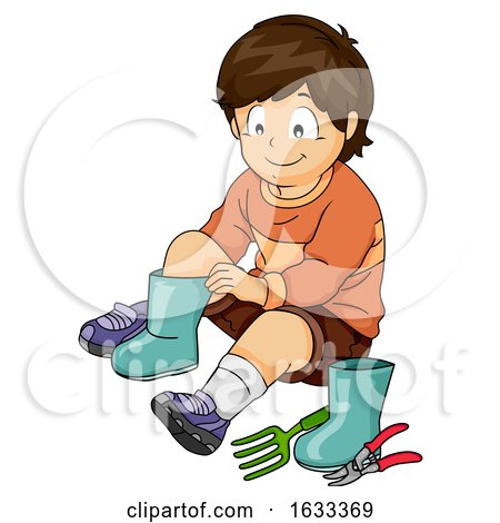 Kid Boy Wear Gardening Attire Illustration by BNP Design Studio