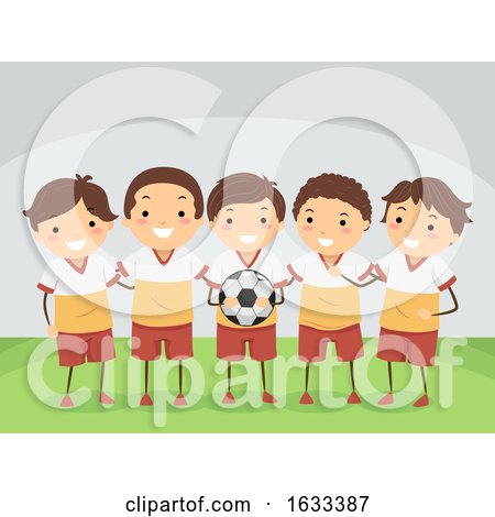 Stickman Kids Indoor Football Team Illustration by BNP Design Studio