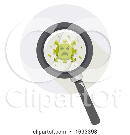 Icon Magnifying Glass Pixel Virus Illustration by BNP Design Studio