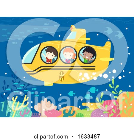 Kids Student School Submarine Illustration by BNP Design Studio