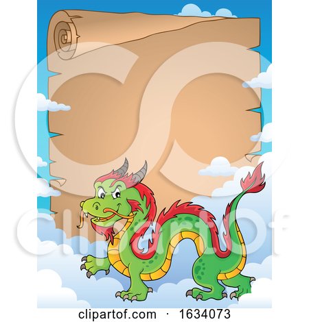Chinese Dragon Parchment Border by visekart