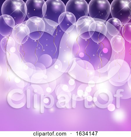 Balloons and Bokeh Lights Celebration Background by KJ Pargeter