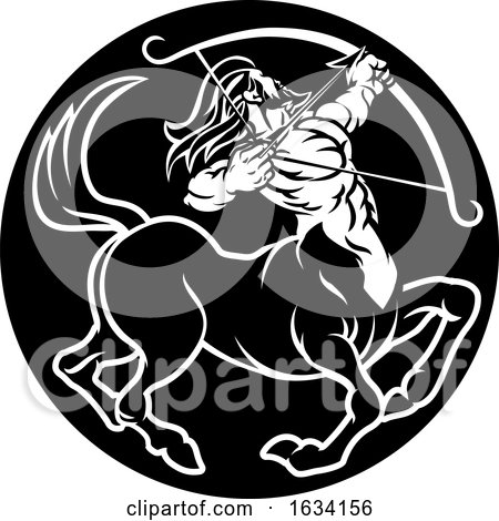 Zodiac Signs Sagittarius Centaur Icon by AtStockIllustration
