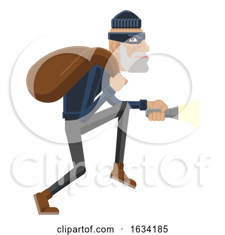 Thief Burglar Robber Criminal Cartoon Mascot by AtStockIllustration